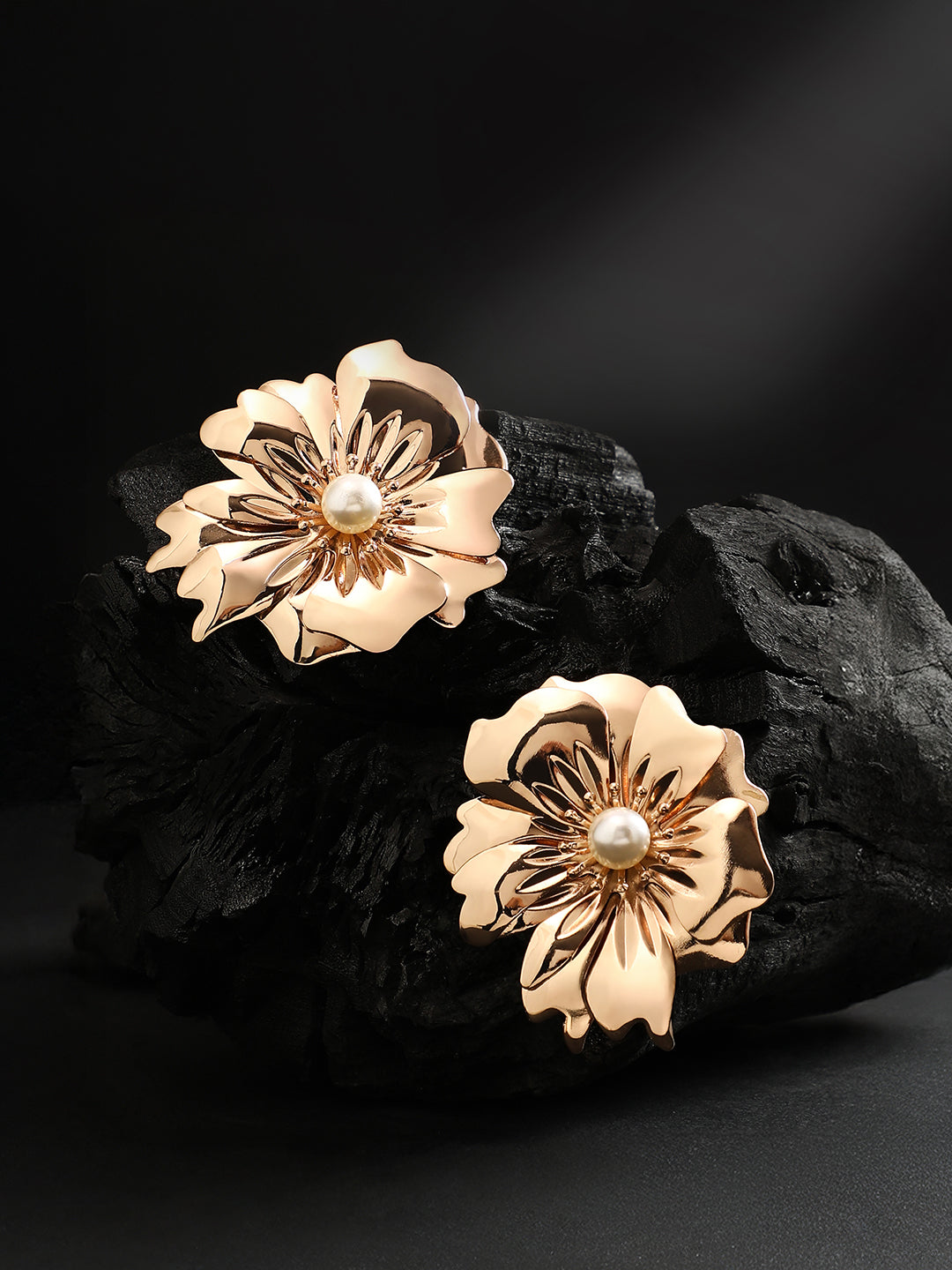 The Gilded-Flora Statement Earrings - Champayne Gold