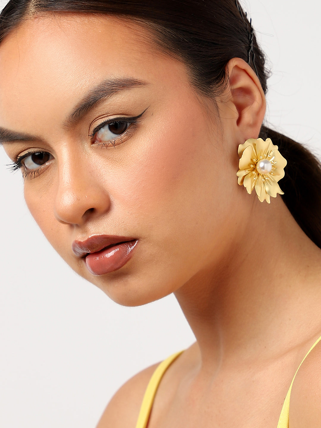 The Gilded-Flora Statement Earrings - Champayne Gold