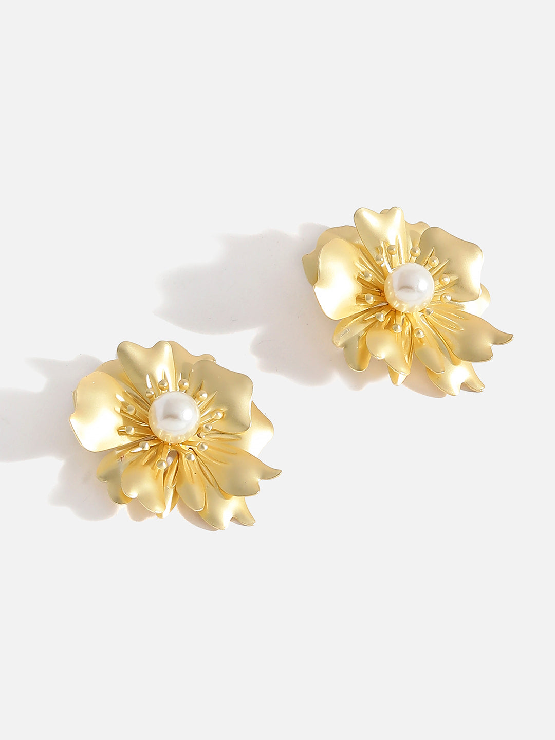 The Gilded-Flora Statement Earrings - Champayne Gold