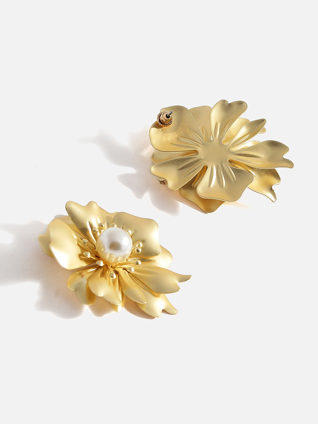 The Gilded-Flora Statement Earrings - Champayne Gold