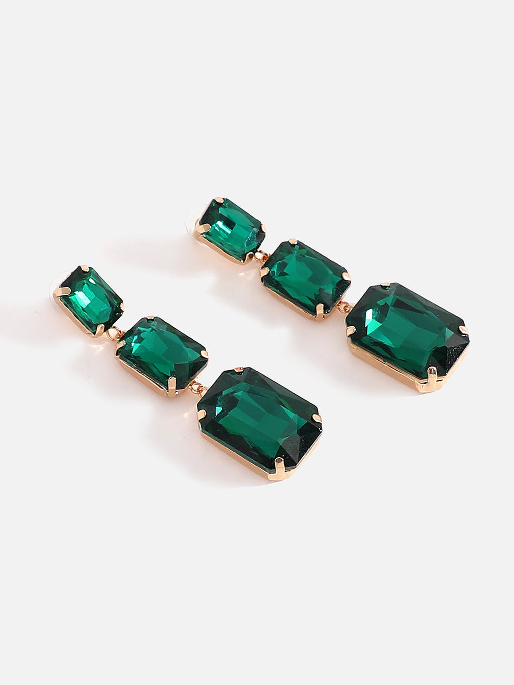 Women's Viridian-Cristal Drop Earrings - Emerald Green