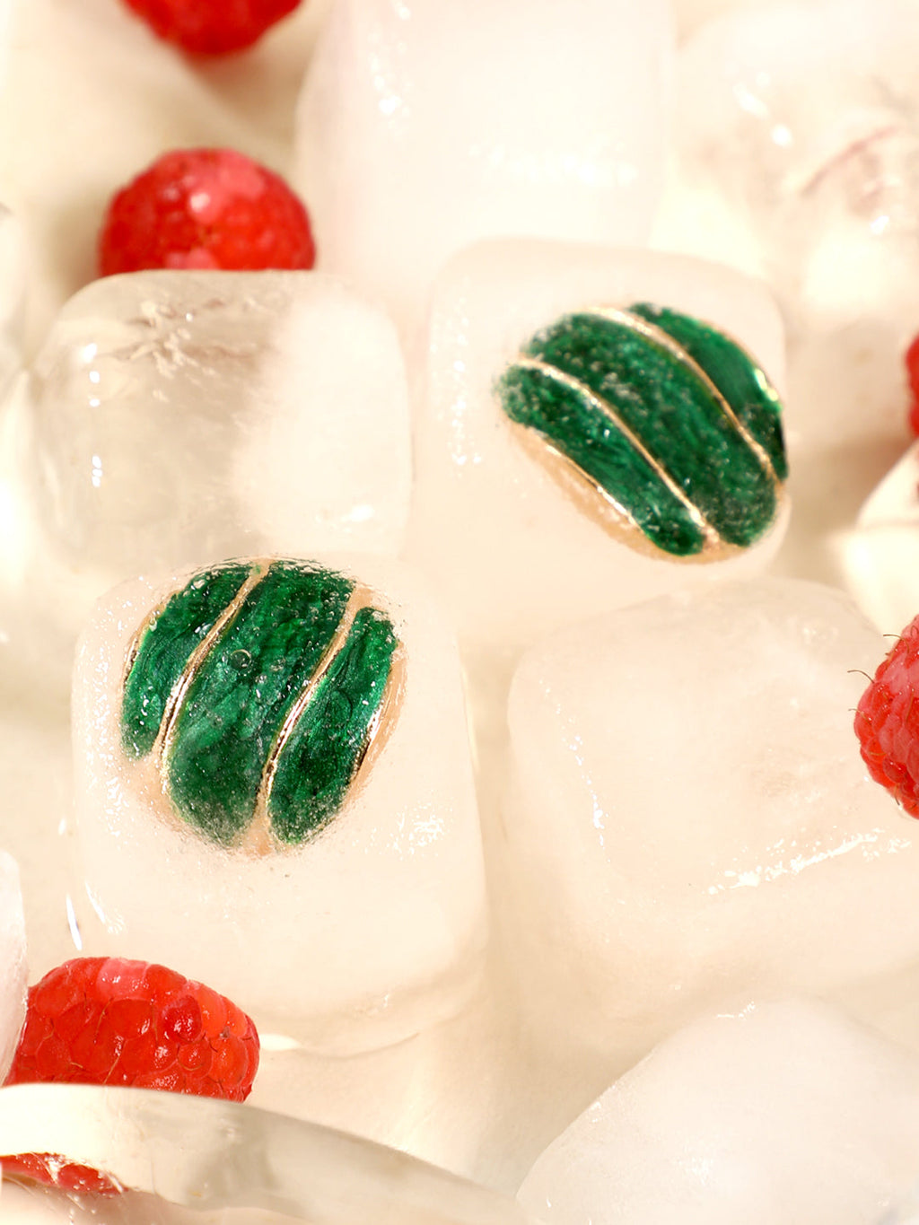 Women's Enamel-Swirl Stud Earrings - Emerald Green