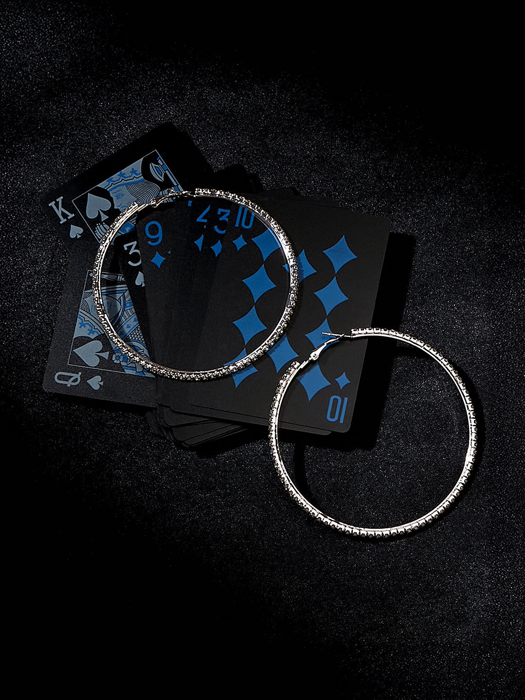 The Bling Maxi Hoop Earrings - Crystal Silver