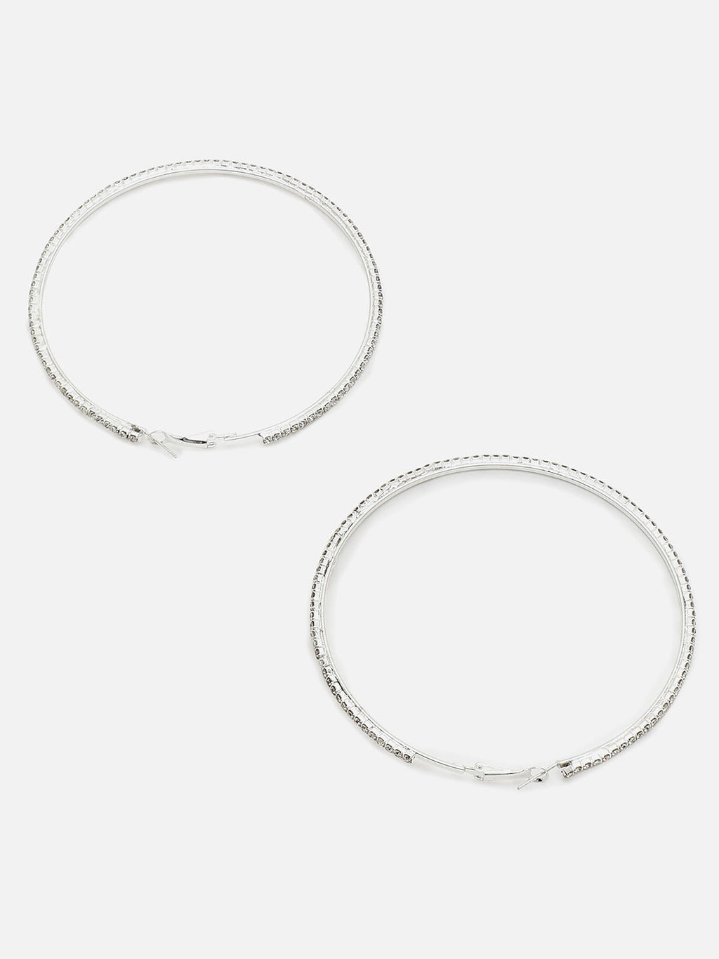 The Bling Maxi Hoop Earrings - Crystal Silver