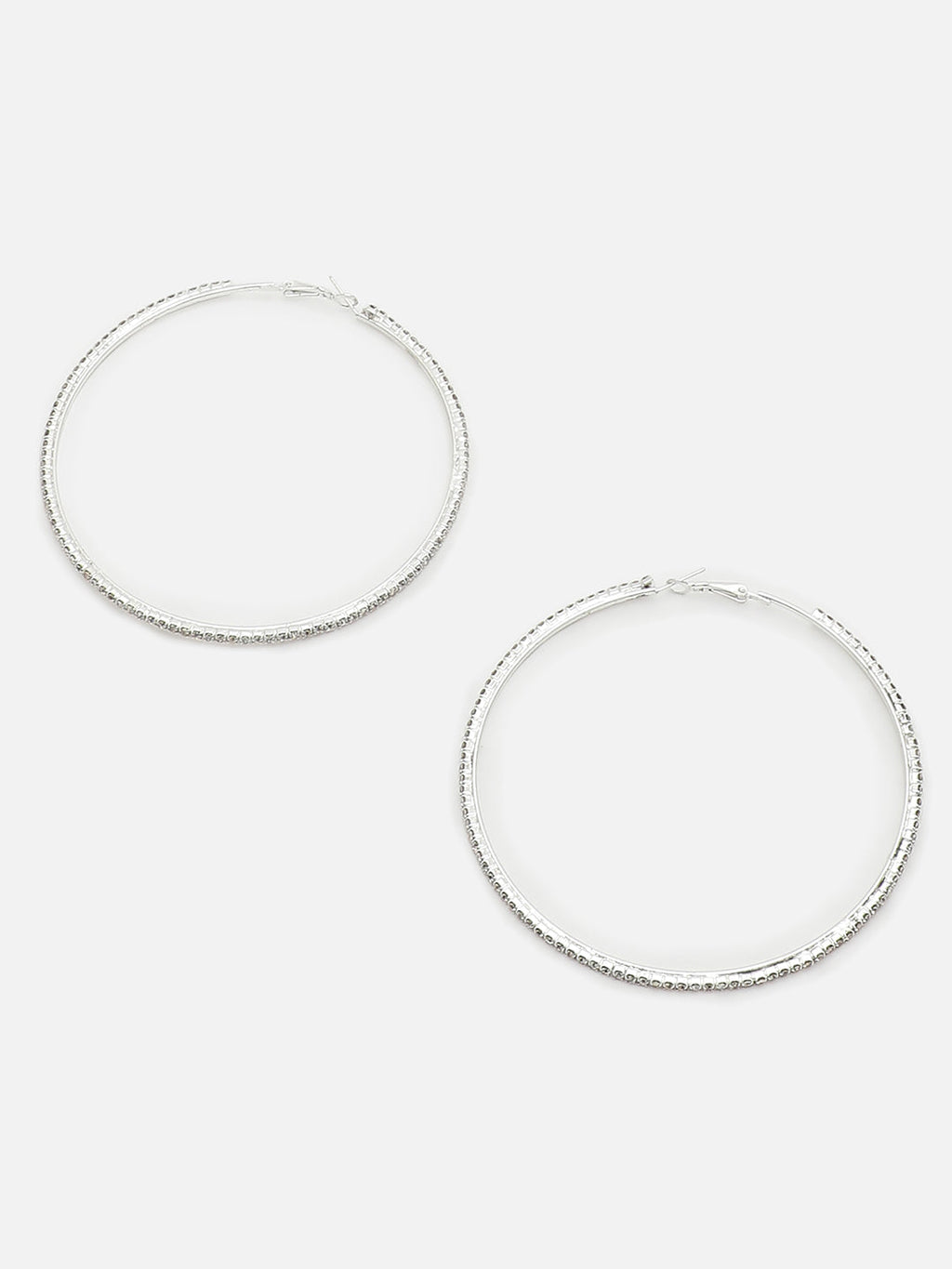 The Bling Maxi Hoop Earrings - Crystal Silver