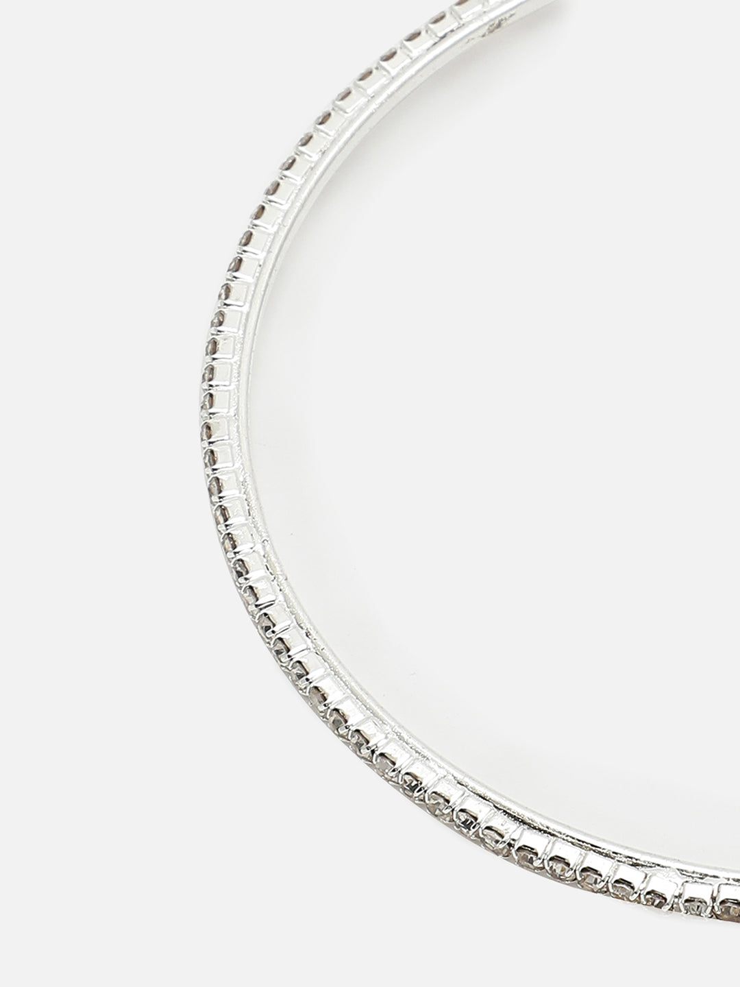 The Bling Maxi Hoop Earrings - Crystal Silver
