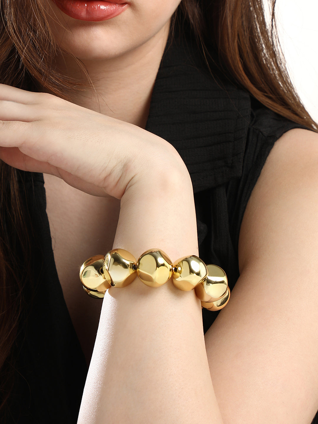 Women's The Dented Beaded Bracelet - California Gold