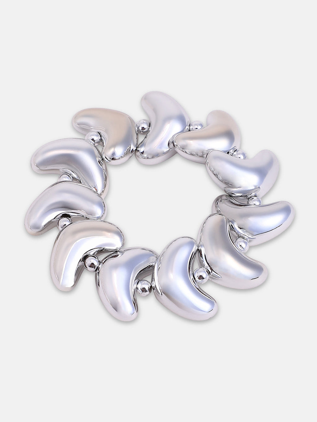 The Arc Beaded Bracelet - Metallic Silver