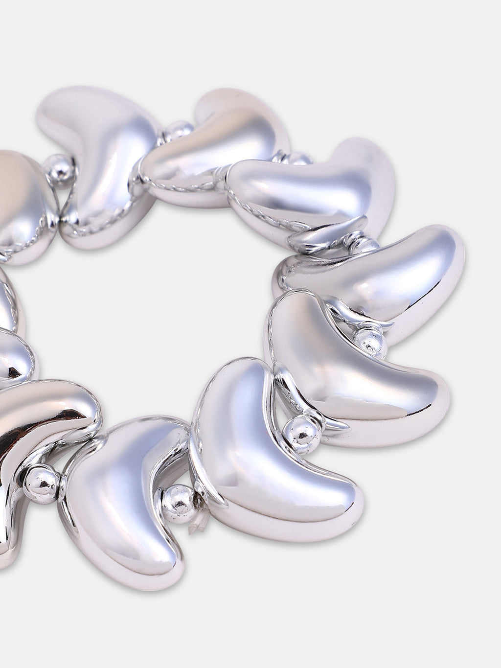 The Arc Beaded Bracelet - Metallic Silver