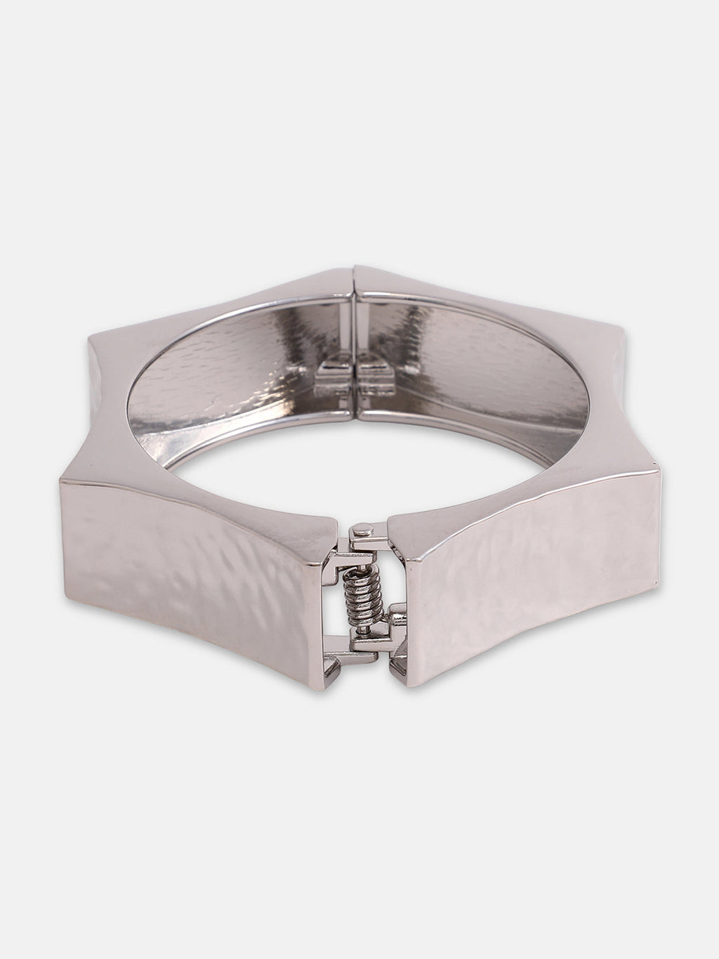The Dented-Bolt Bangle Bracelet - Metallic Silver