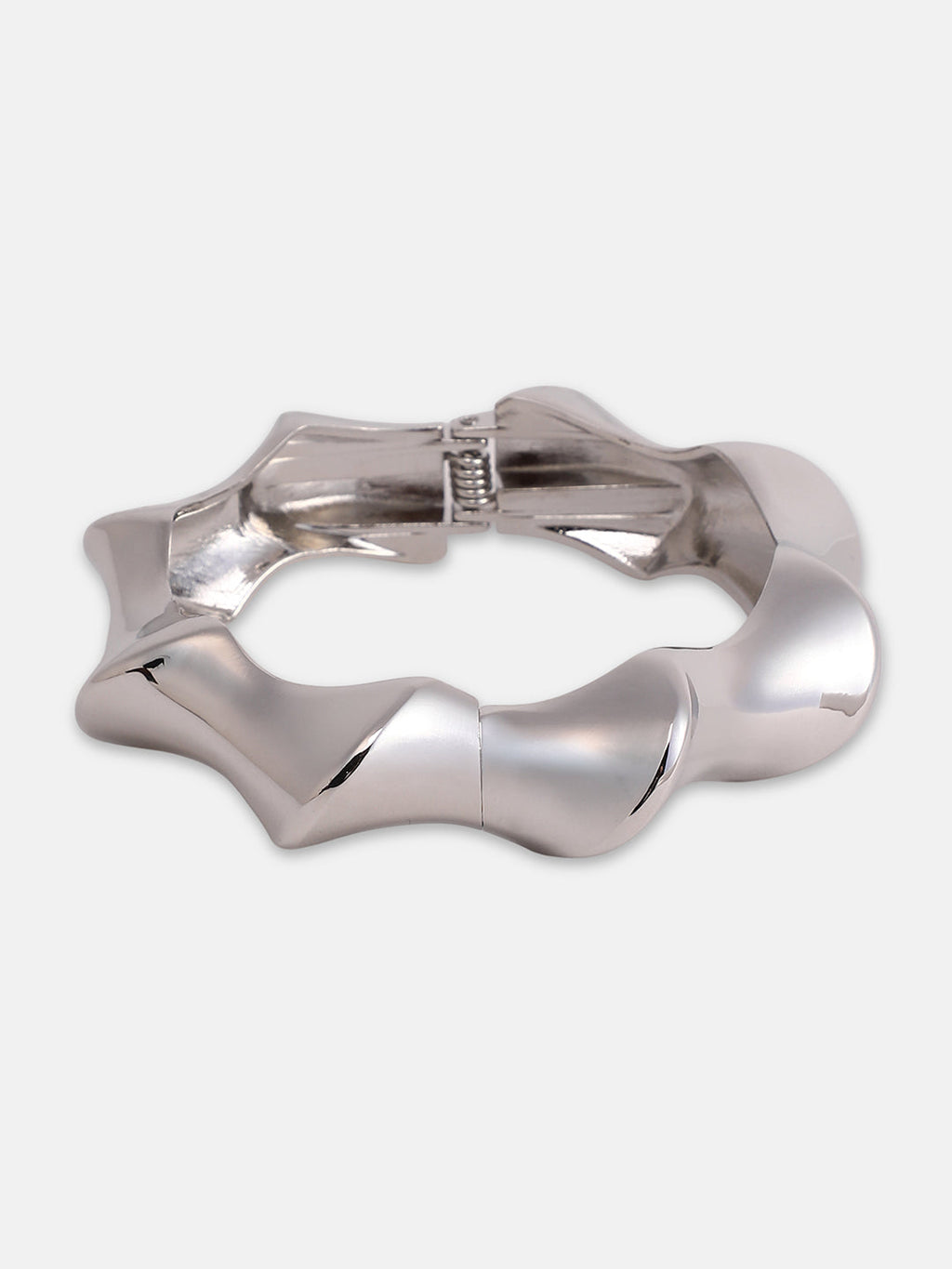 The Chunky-Twist Bangle Bracelet - Metallic Silver
