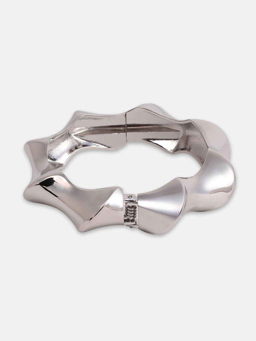 The Chunky-Twist Bangle Bracelet - Metallic Silver