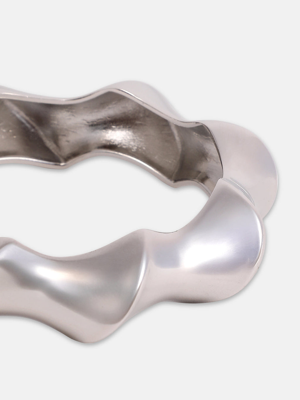 The Chunky-Twist Bangle Bracelet - Metallic Silver