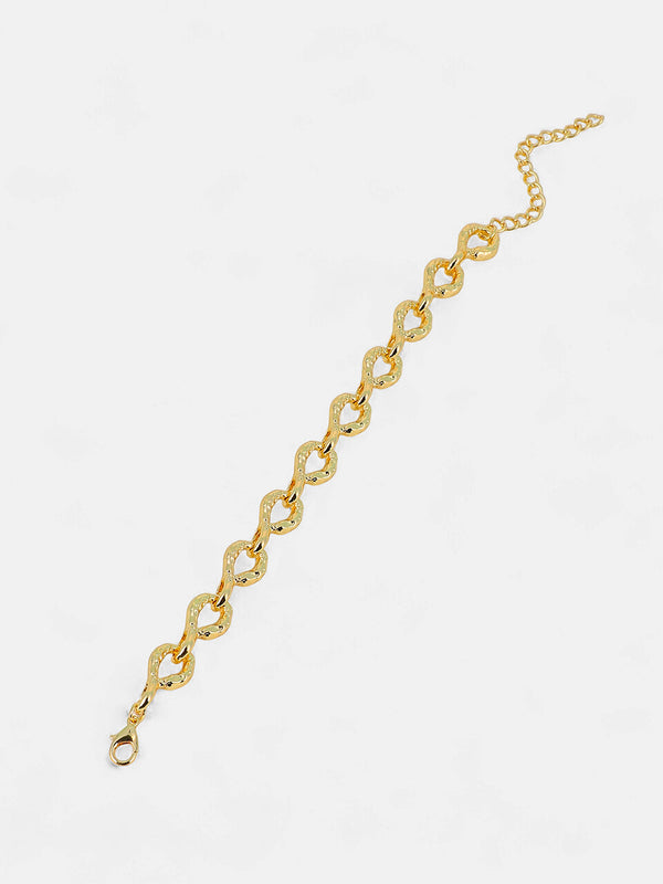 The Hammered Orb-Link Chain Bracelet - California Gold