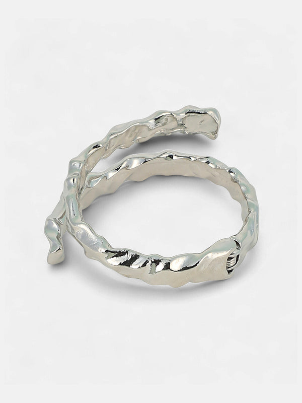 The Crumple-Wrap Cuff Bracelet - Metallic Silver