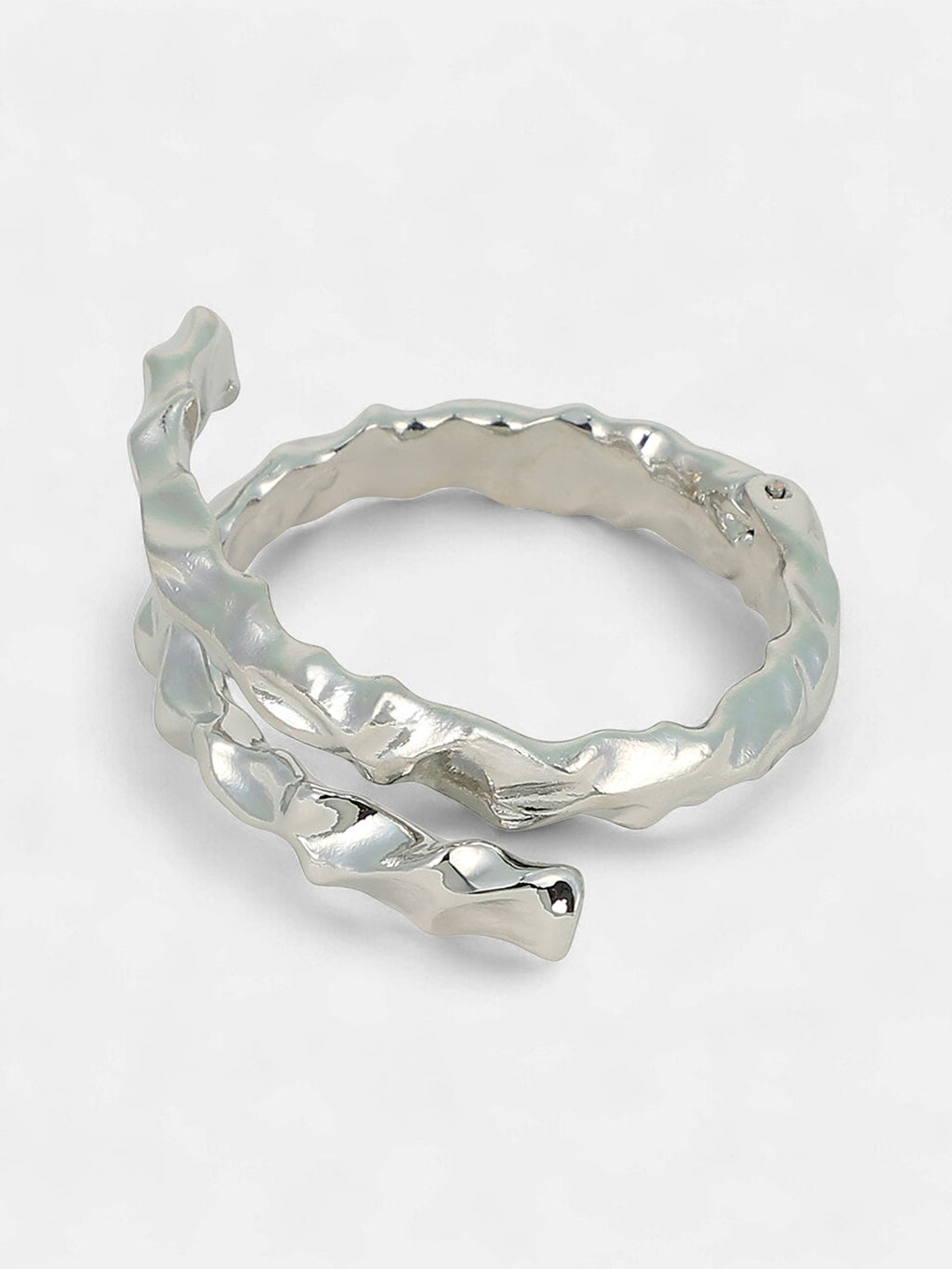 The Crumple-Wrap Cuff Bracelet - Metallic Silver