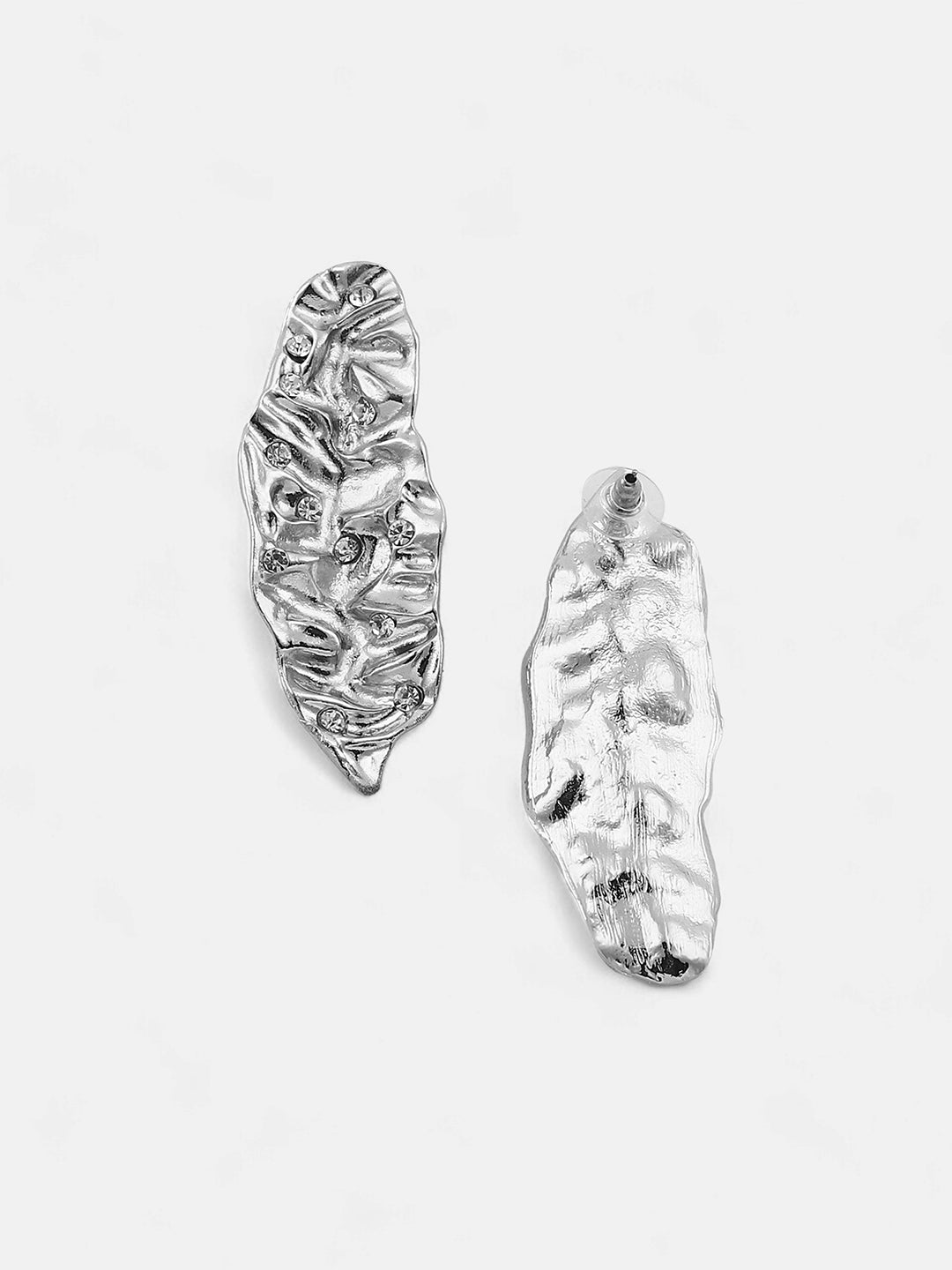 The Foglia Drop Earrings - Metallic Silver