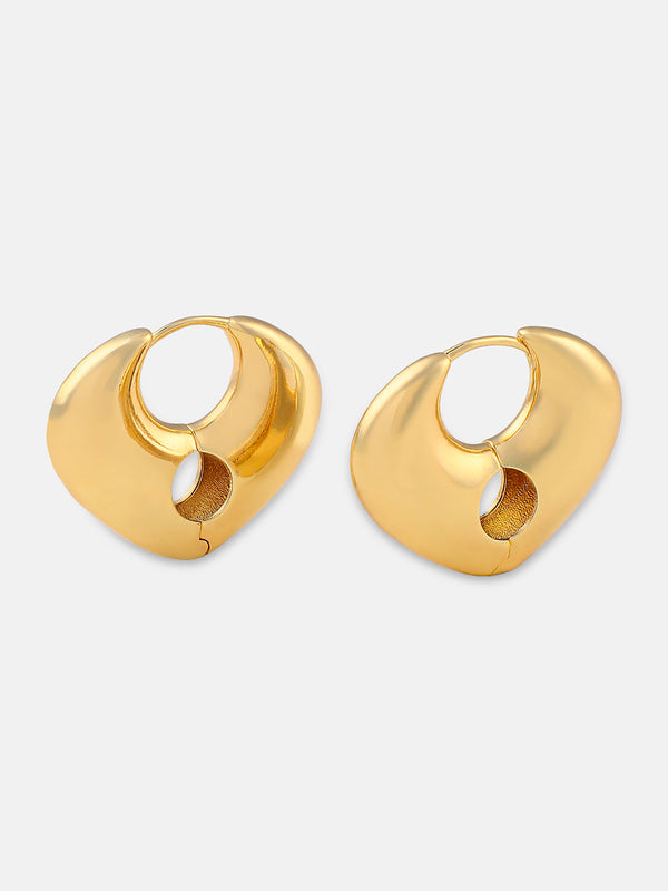 The Arched Hoop Earrings - California Gold