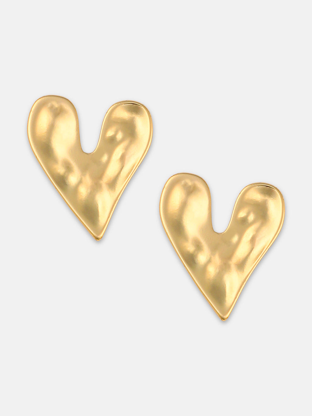The Dented-Coeur Stud Earrings - California Gold