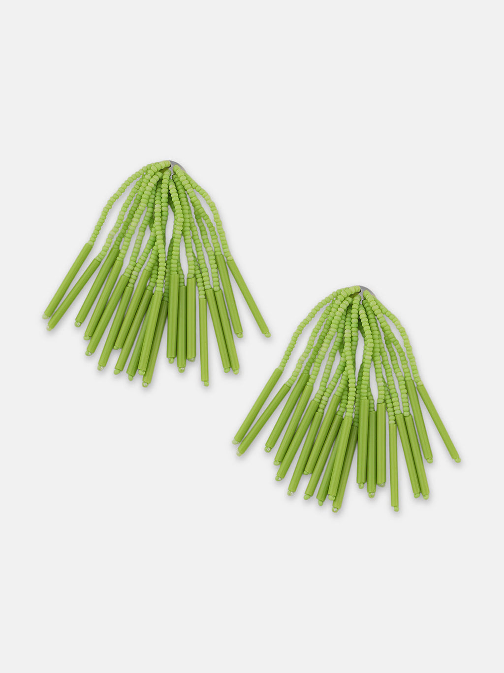 The Long Fringette Drop Earrings - Kelly Green