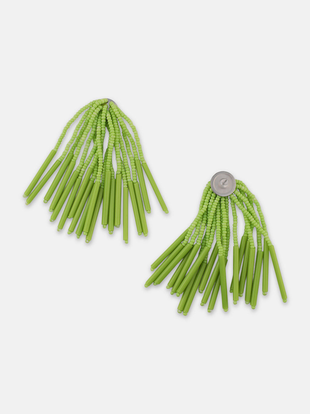 The Long Fringette Drop Earrings - Kelly Green