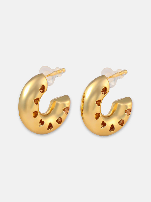 The Coeur Hoop Earrings - California Gold