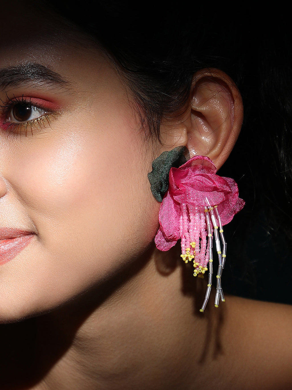 The Florelle Drop Earrings - Rose Pink