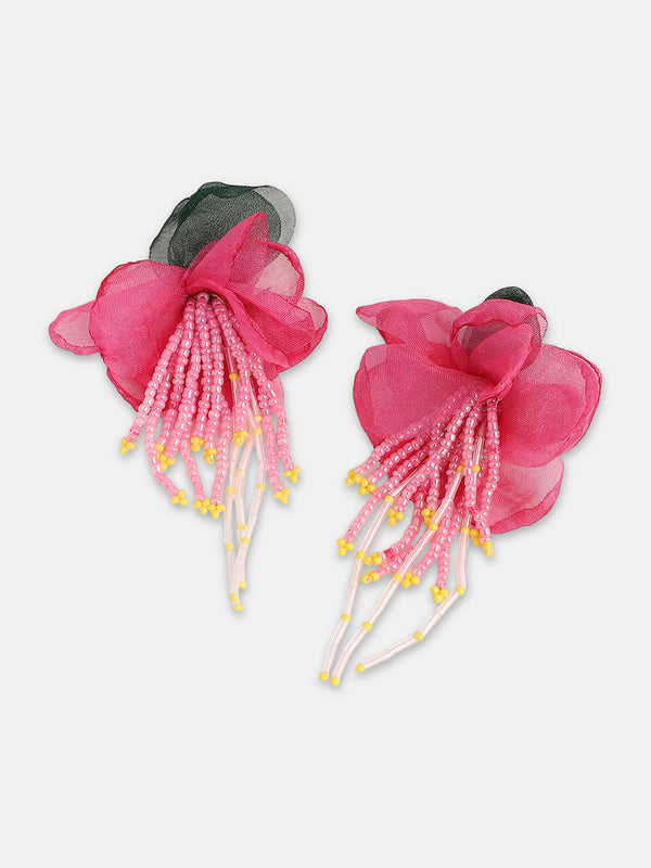 The Florelle Drop Earrings - Rose Pink