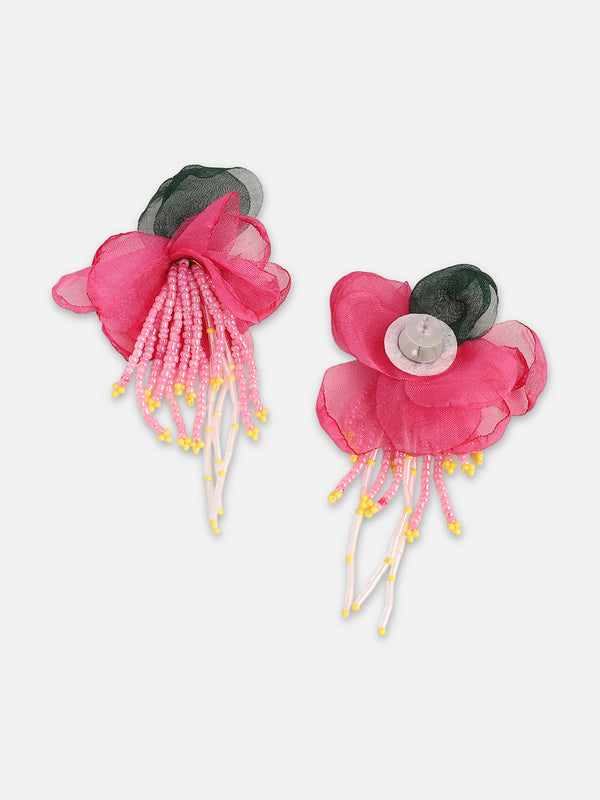 The Florelle Drop Earrings - Rose Pink