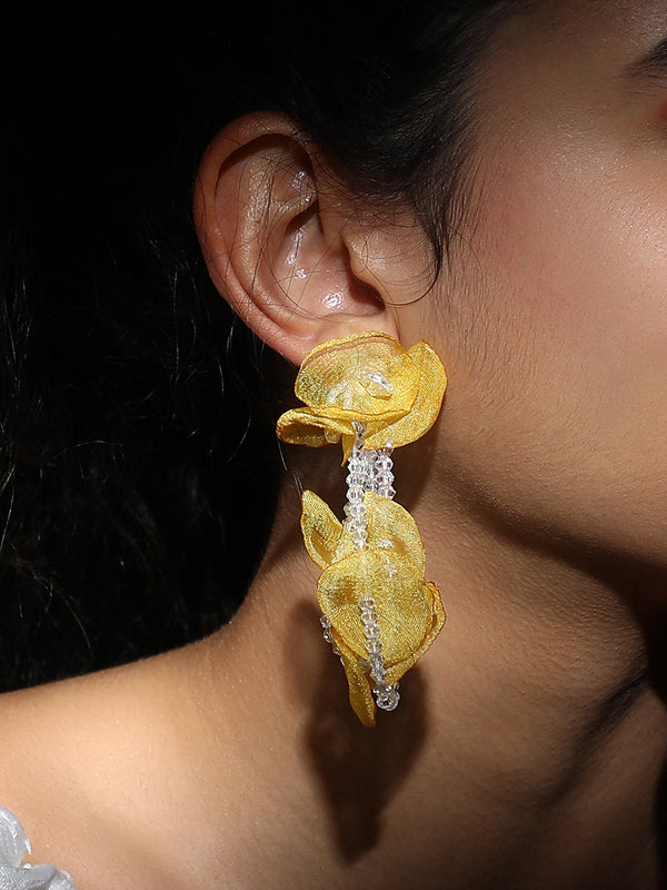 The Petalyn Drop Earrings - Lemon Yellow