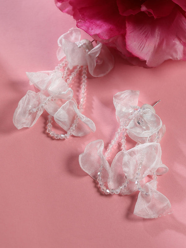 The Petalyn Drop Earrings - Daisy White