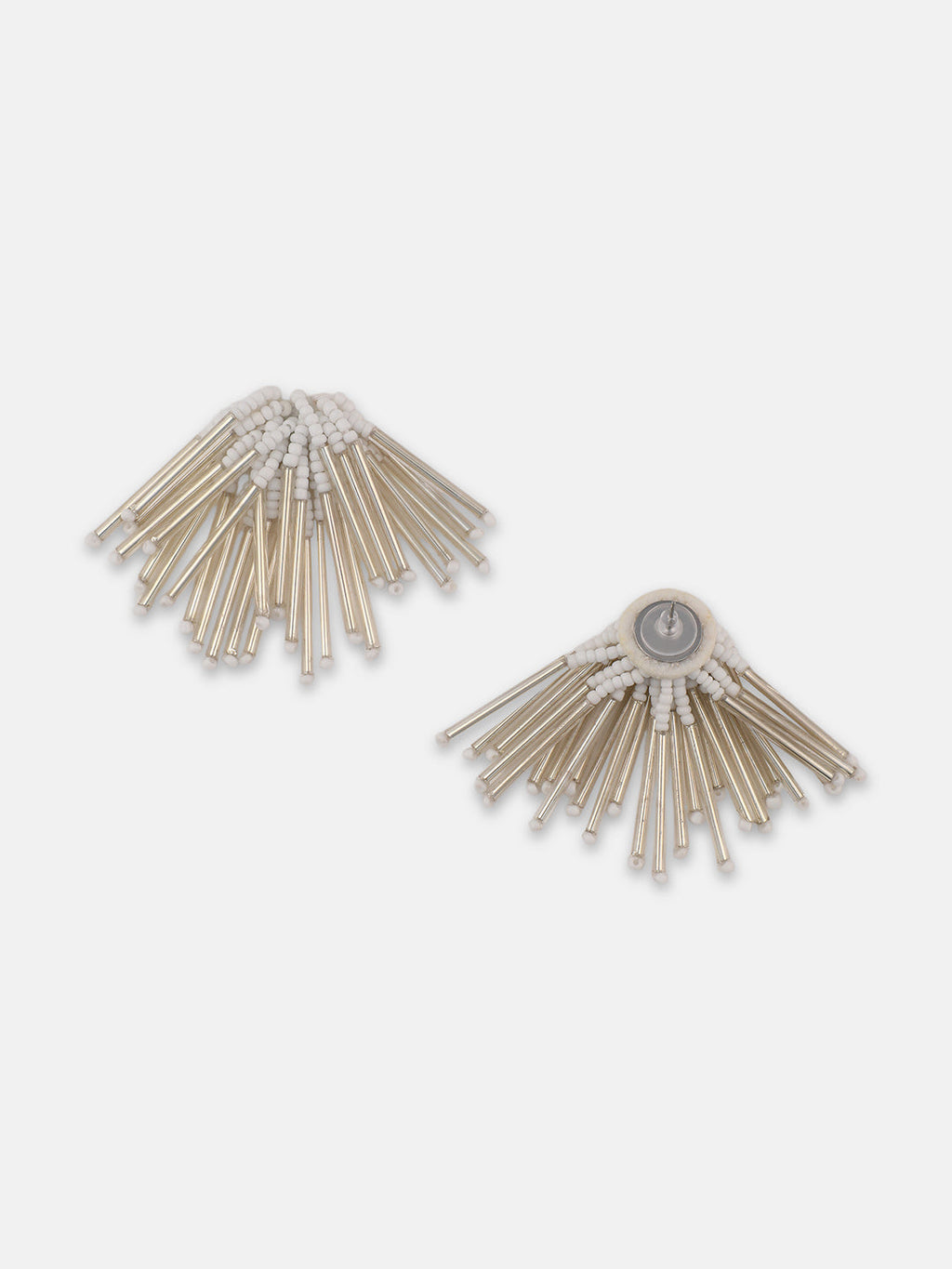The Medium Fringette Drop Earrings - Daisy White