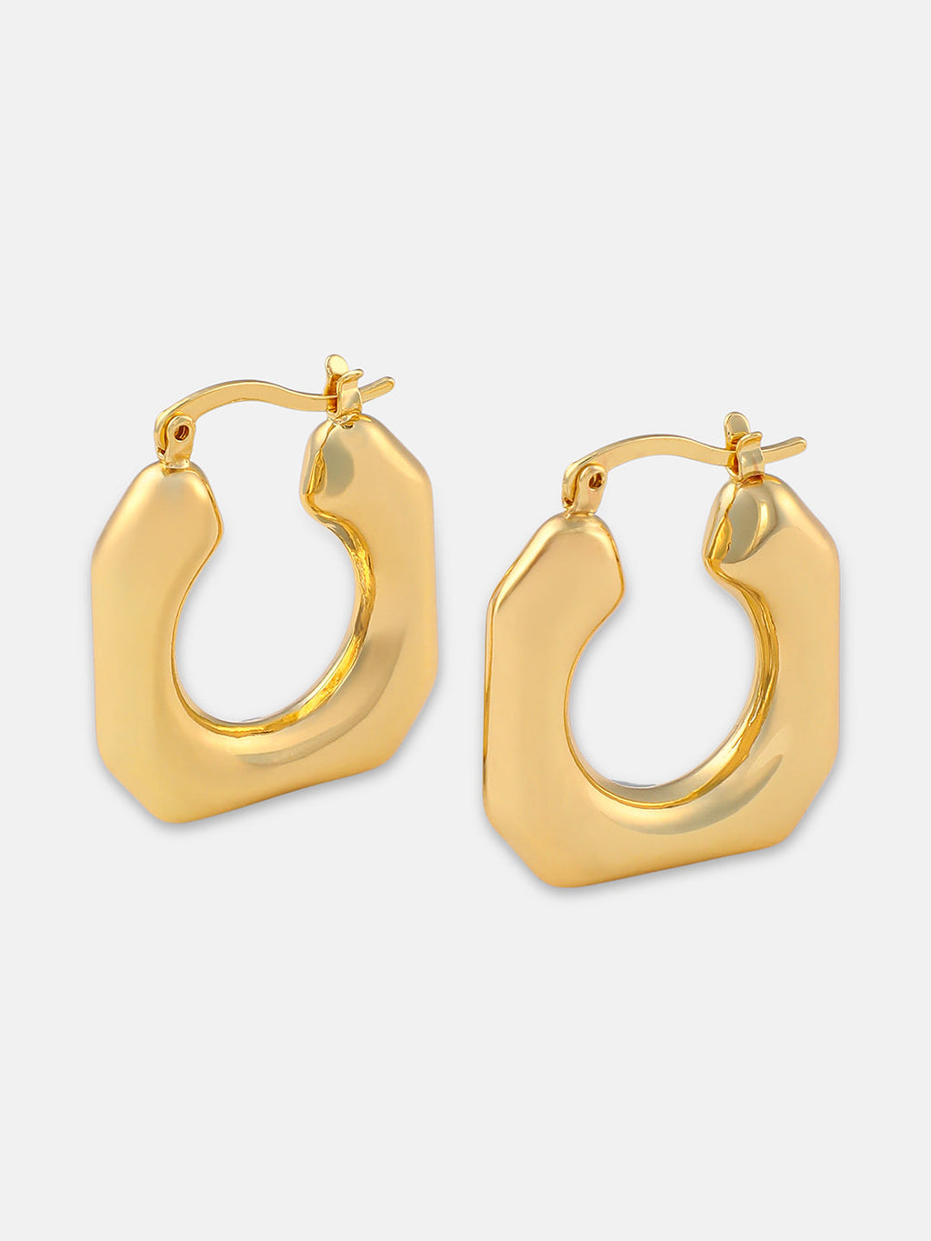 The Hexa Hoop Earrings - California Gold