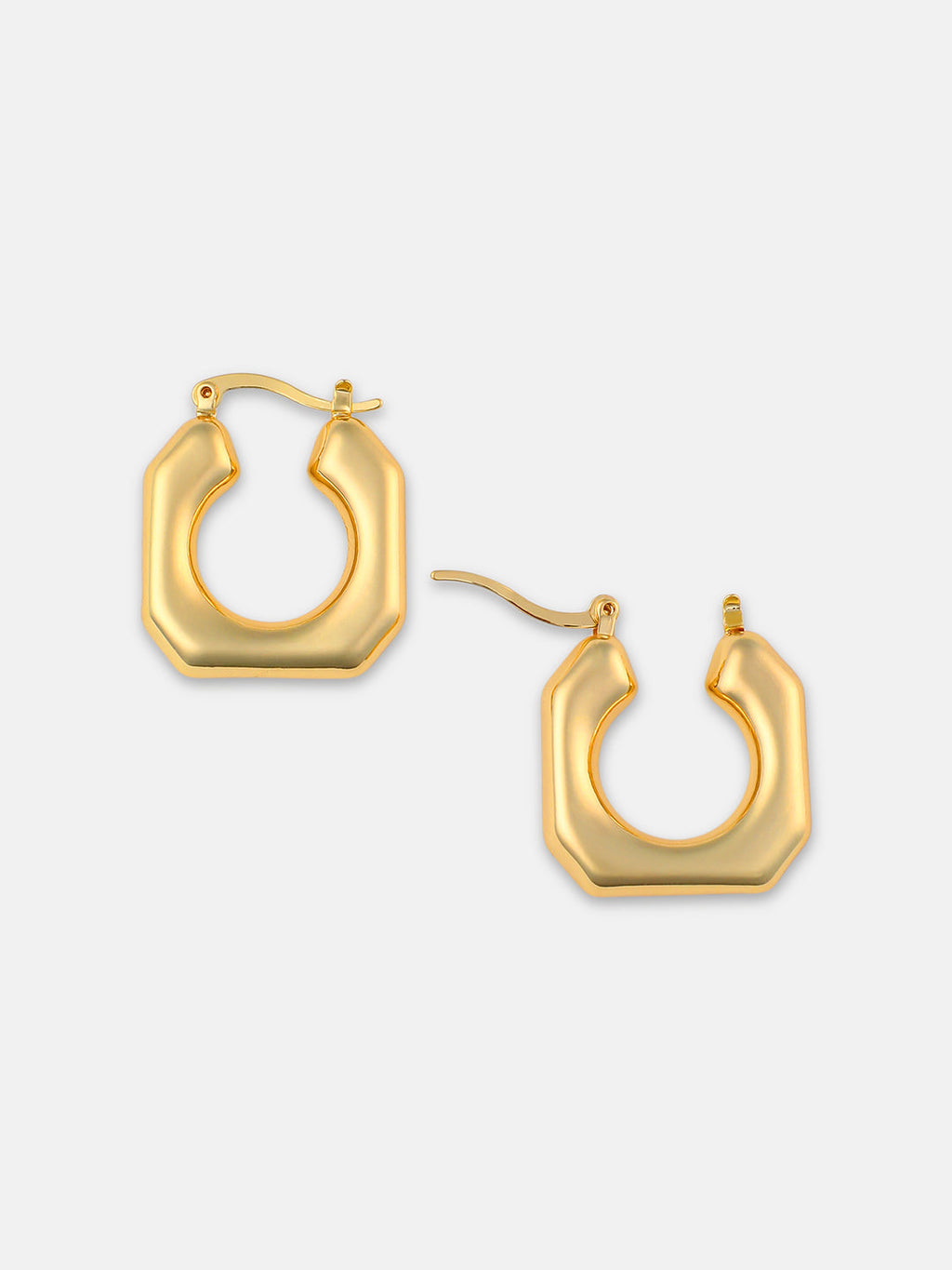 The Hexa Hoop Earrings - California Gold