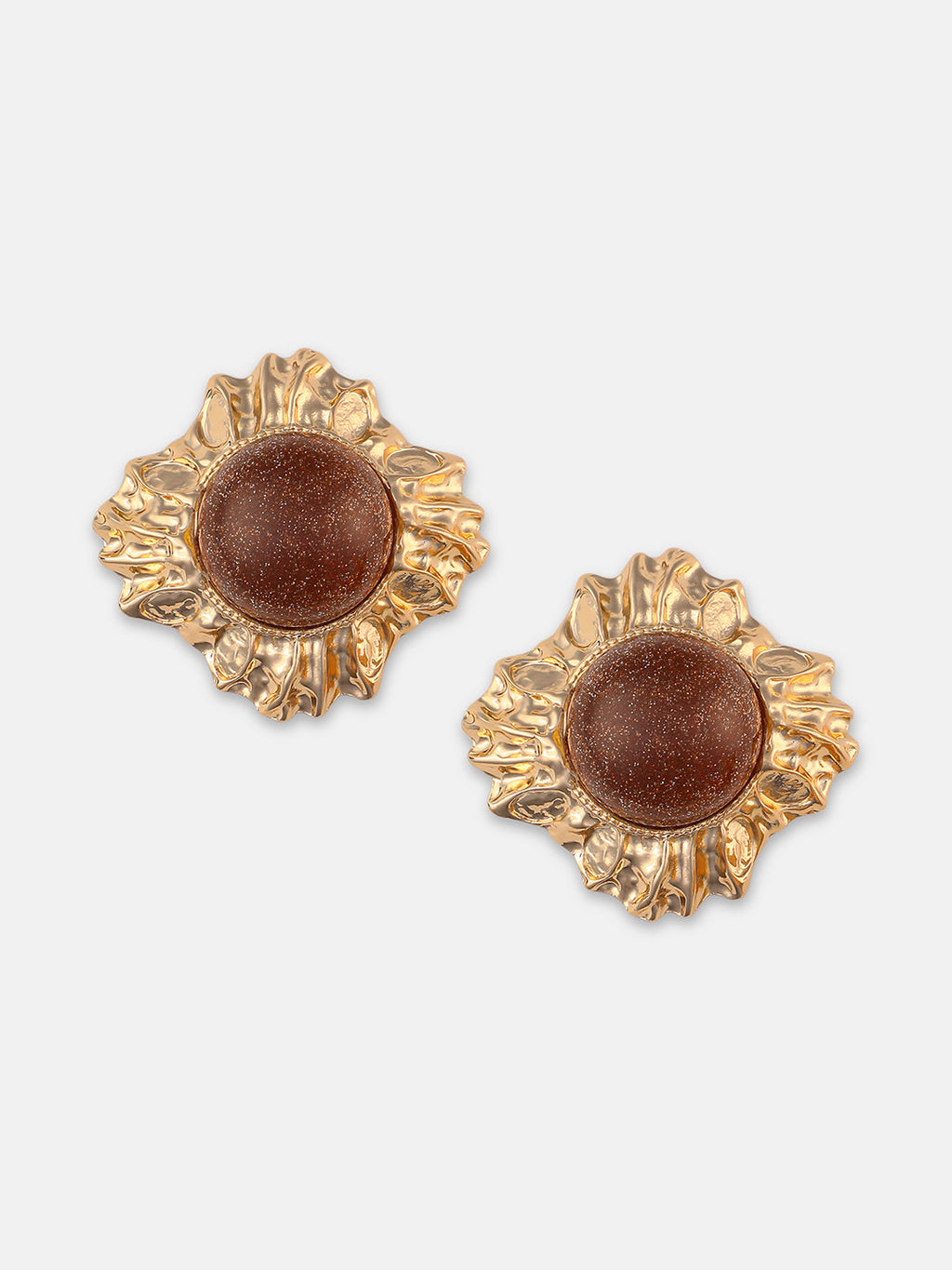 The Regentia Statement Earrings - Russet Brown