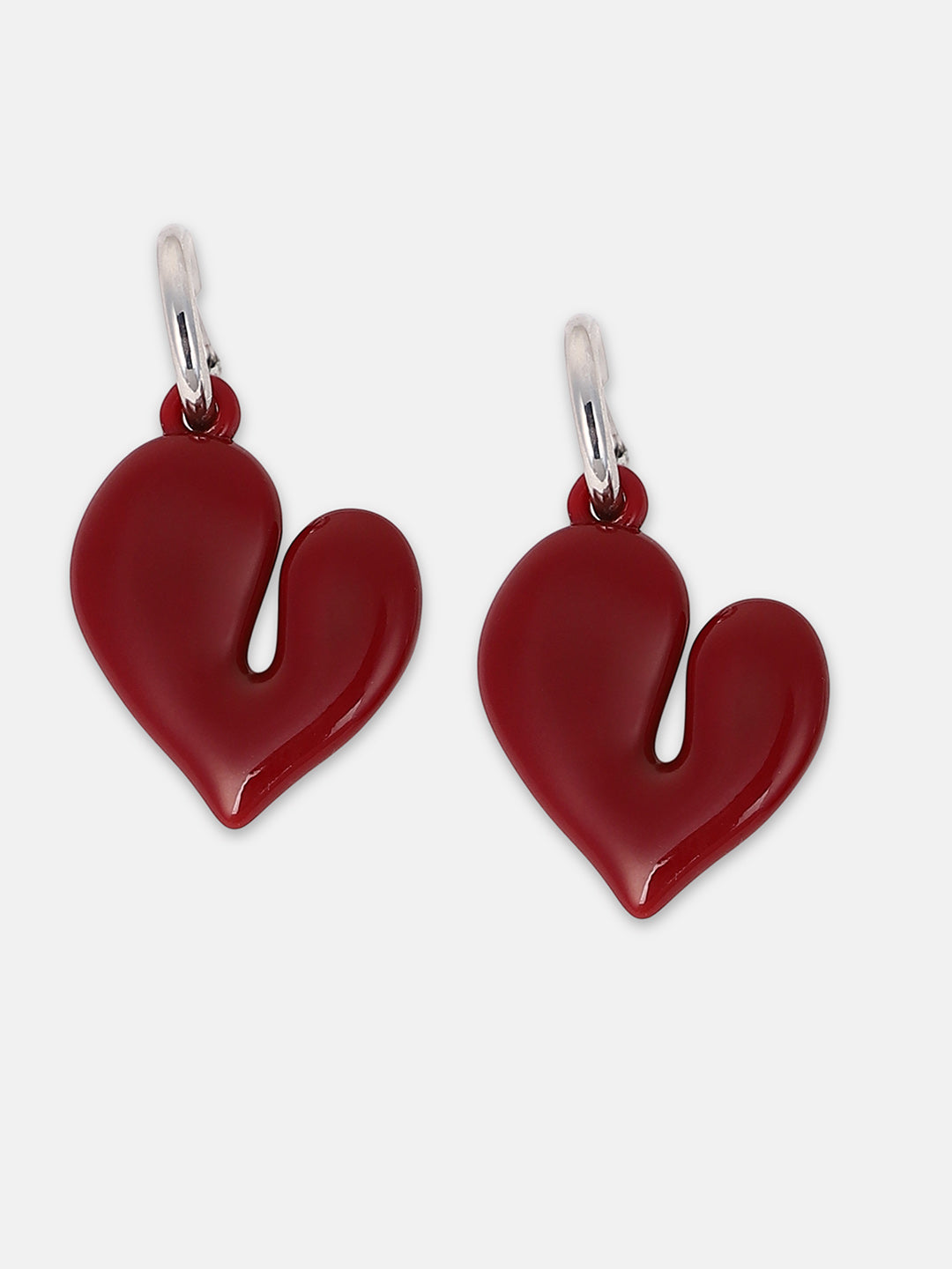 Women's The Fluid-Coeur Hoop Earrings - Carmine Red