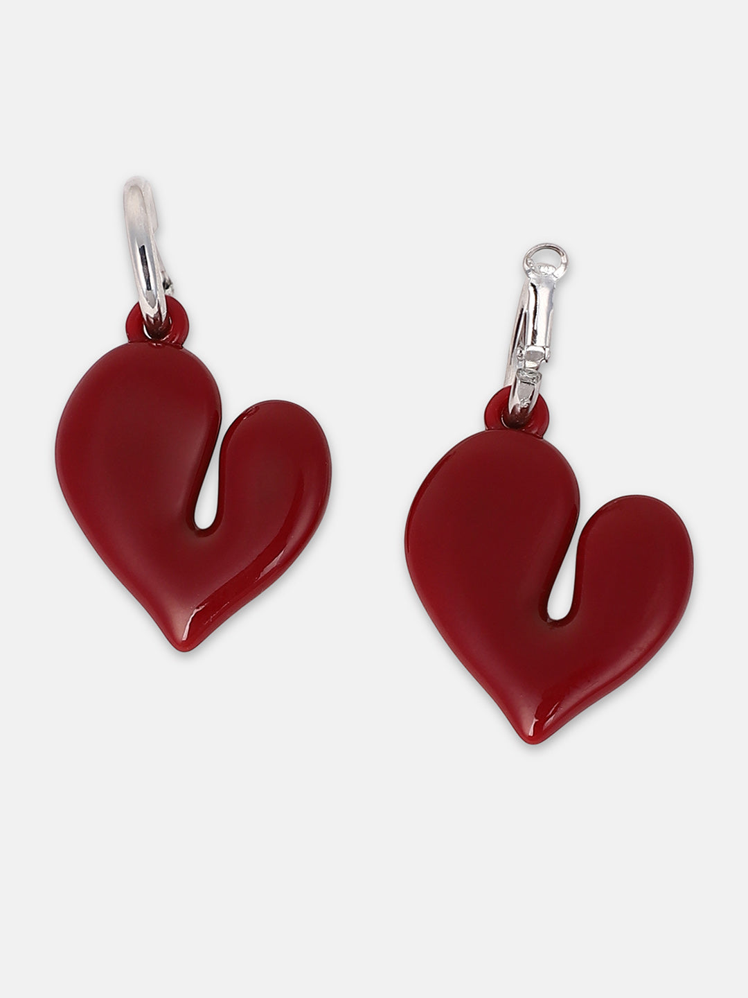 Women's The Fluid-Coeur Hoop Earrings - Carmine Red