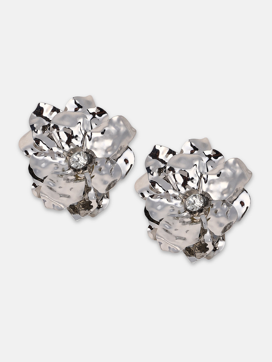 The Azalea Drop Earrings - Metallic Silver