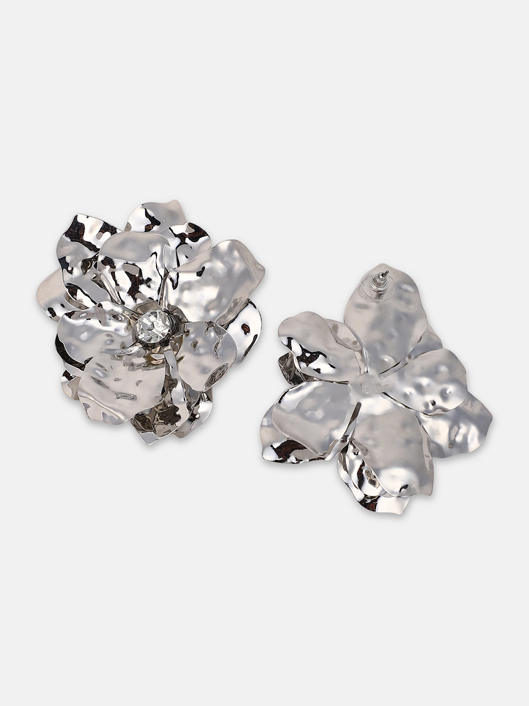 The Azalea Drop Earrings - Metallic Silver