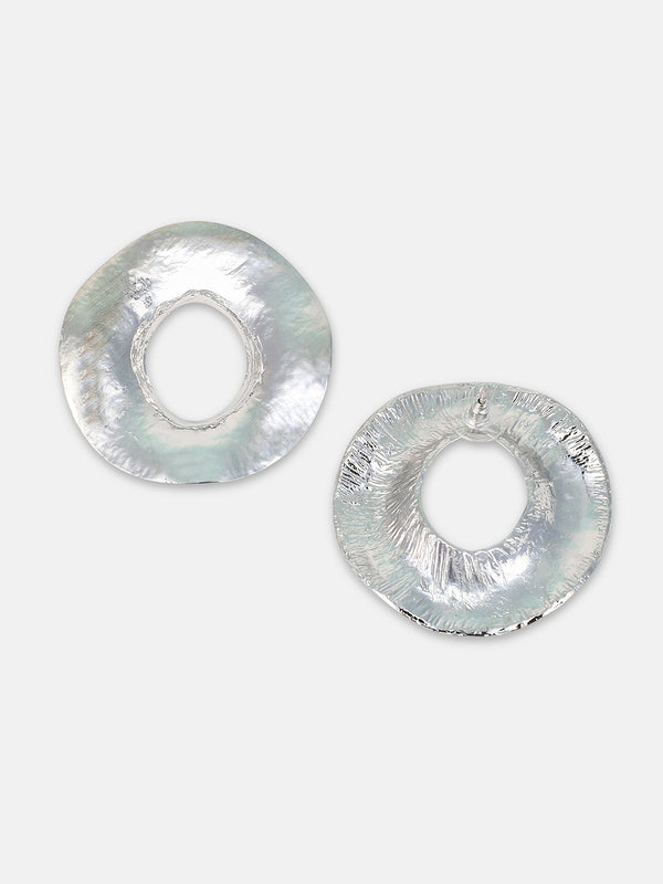 The Myzo Drop Earrings - Metallic Silver