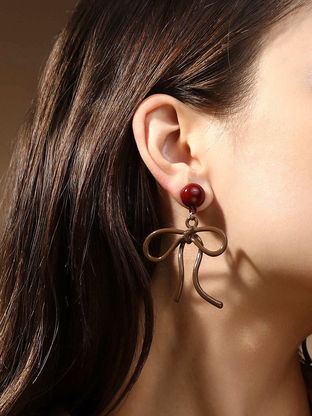 Women's The Knoté Drop Earrings - Chocolate Brown