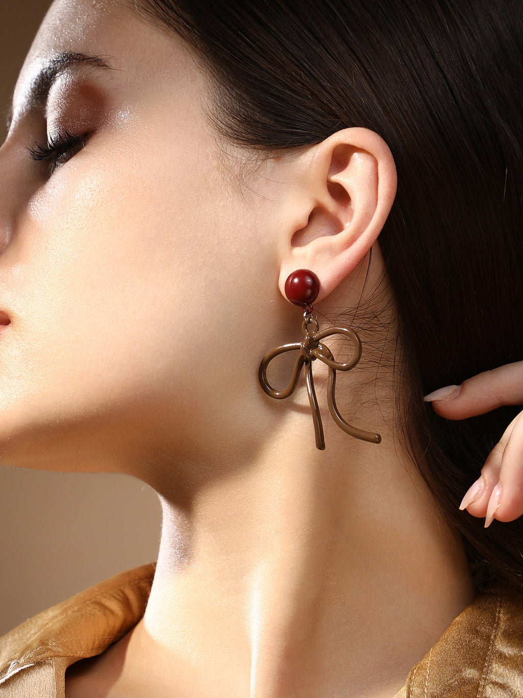 Women's The Knoté Drop Earrings - Chocolate Brown