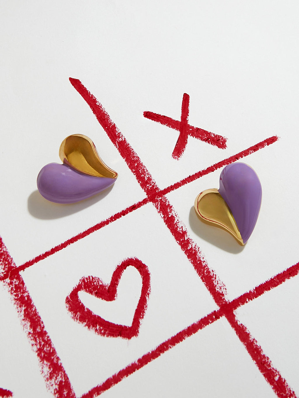 The Chonky-Coeur Stud Earrings - Lavender