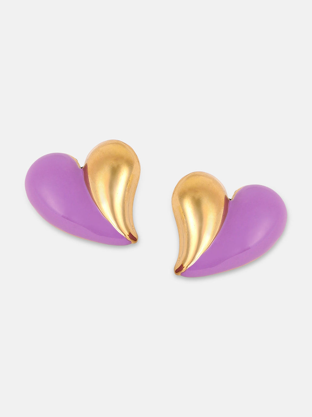 The Chonky-Coeur Stud Earrings - Lavender