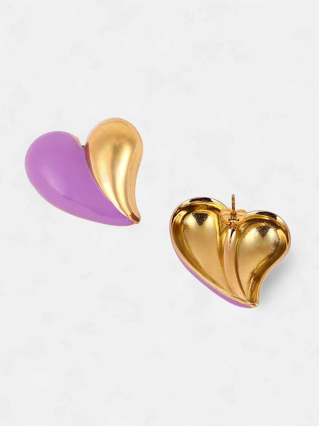 The Chonky-Coeur Stud Earrings - Lavender