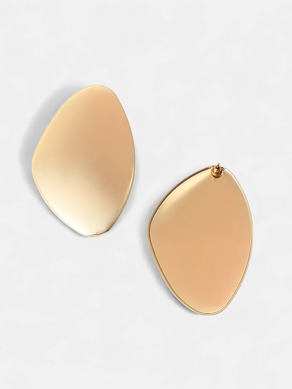The Abstarct-Plate Statement Earrings - Champayne Gold