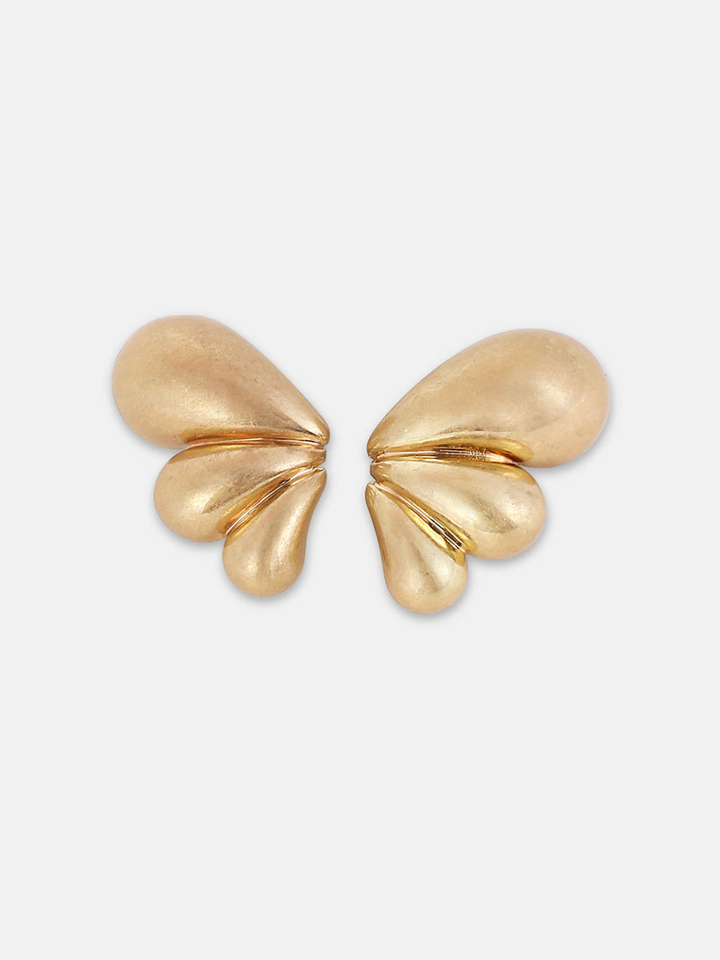 The Puffy-Teardrop Drop Earrings - California Gold
