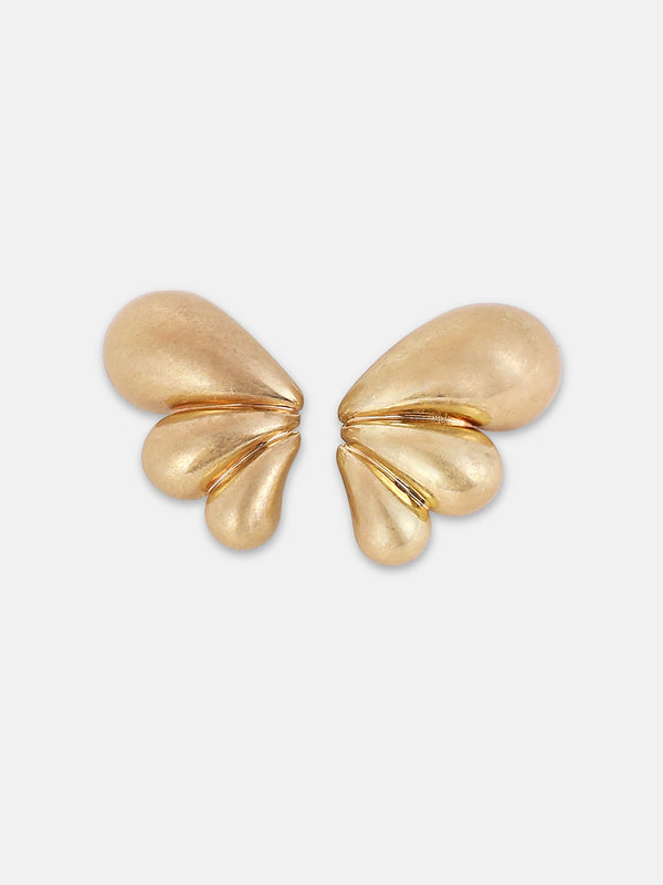 The Puffy-Teardrop Drop Earrings - California Gold