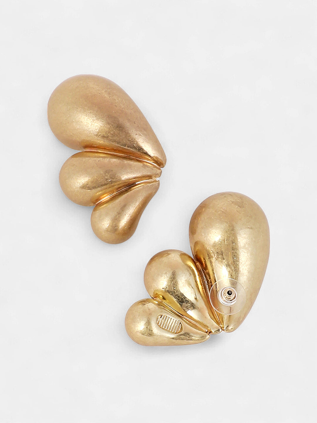 The Puffy-Teardrop Drop Earrings - California Gold