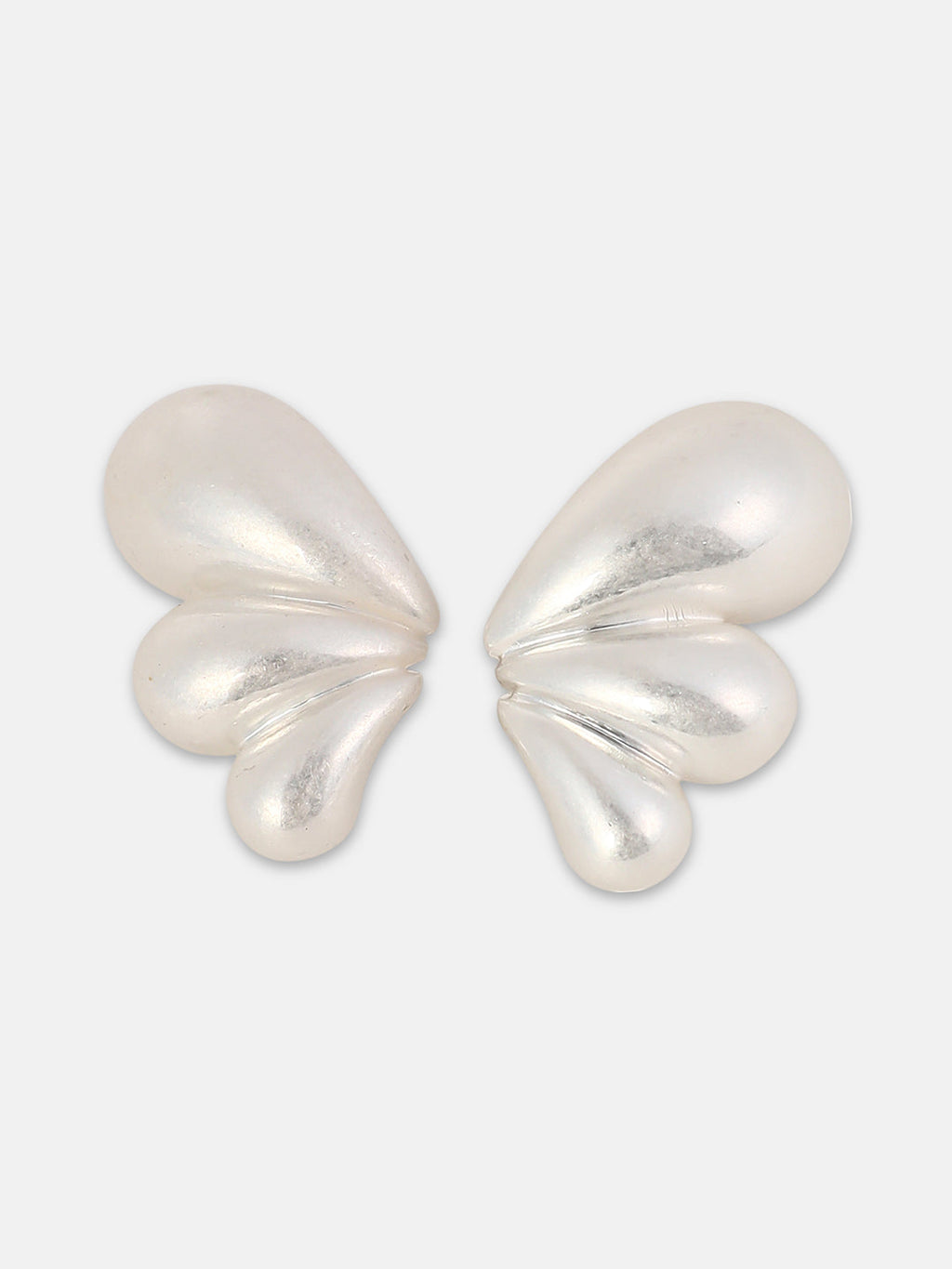 The Puffy-Teardrop Drop Earrings - Metallic Silver